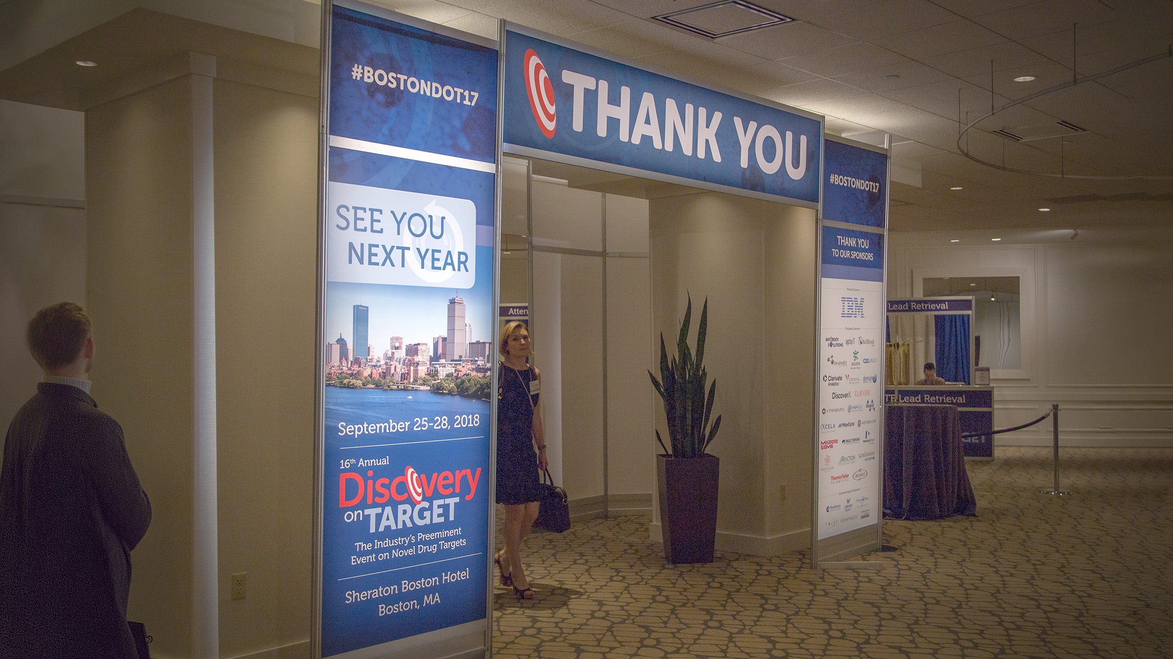 Exit signage unit at conference venue