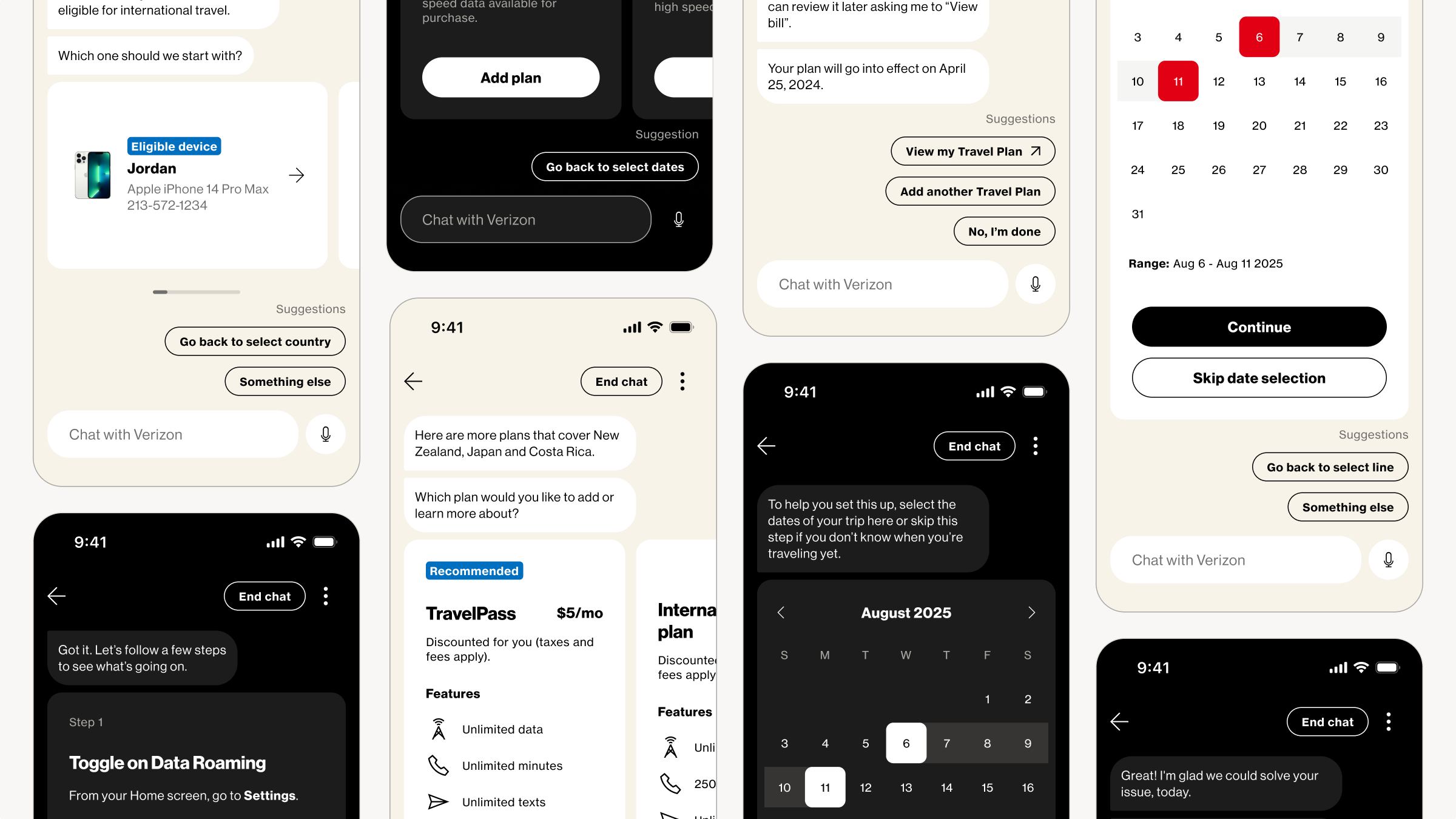Components assembled into a wide variety of chat experiences to validate product design viability